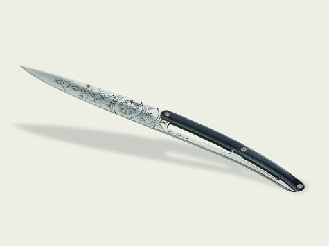 6 Deejo Tafelmesser Prestige, Ebenholz / Tattoos Aus Der Welt