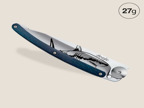 Deejo 27g, Blaues Buchenholz / Hai